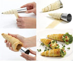 Non-stick Cream Horn Molds Stainless Steel, FantasyDay 5 inch Large Size Cannoli Tubes Kit Pack of 20 Baking Cones Pastry Roll Horn Croissant Mold - Christmas Anniversary Free Standing Cone Shape