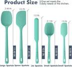 ChefAide 5 Pieces Silicone Spatula Set, Food Grade Rubber Spatula, Upgrade Strong Handle with Ergonomic Grip, Heat Resistant Up to 600°F for Nonstick Cookware, Cooking