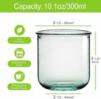 COURONNE CO. Clear Recycled Drinking Glass Tumbler, Perfect for Cocktails, Refreshments & Everyday Use, Restaurant Grade, Crafted without lead-based materials (10.1 Oz, Classico), Pack of 6