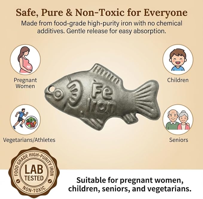 Iron Fish 2 Pack - Food-Grade Reusable Cooking Tool for Adding Natural Iron to Food & Water, Durable Chemical-Free Kitchen Accessory, Easy to Use for Vegans, Athletes, Pregnant Women & Familiesl