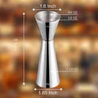 Briout Jigger for Bartending, Double Cocktail Jigger Japanese Premium 304 Food Grade Stainless Steel Jigger 2 OZ 1 OZ with Measurements Inside, Flat Edge