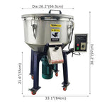 Industrial Blender Mixer Vertical Color Mixer, PP/PVC Pellets Mixer Stainless Steel Industrial Blender Mixer Vertical Color Mixer 110LB, 110V 1.5KW
