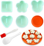 Green Onigiri Mold Set, 8 PCS Musubi Press Mold Kit for Lunch Bento and Home Party DIY, Non Stick Rice Ball Sushi Mold for Kitchen Family Food Lovers Gifts Christmas