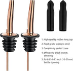 Pafusen 24 Pack Liquor Bottle Pourers, Liquor Pour Spout for Liquor Bottles, Stainless Steel Olive oil Dispenser Spout, Alcohol Pourer Dust Caps Long Covers, Rose Gold