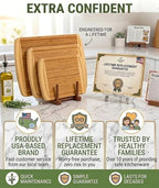 Greener Chef Luxury XL Bamboo Cutting Board Set of 3 with Vertical Grain Strength Technology - Extra Large Wood Cutting Boards for Kitchen and Lightweight Chopping Board Set - Replacements for Life