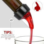 Automatic Measured Bottle Pourer - Quick Shot Spirit Measure Pourer with Dust Caps for Wine Cocktail Home Bar Tools - 1.5oz/45ml(Red, 4 Pack)