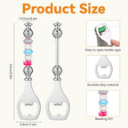 20pcs Beadable Beer Opener Reusable Bottle Opener Decorative for Bartenders DIY Flat Beer Bottle Openers Beaded Bottles Openers DIY Bead Metal Silver Wine Stoppers for Crafts Fall Bar Party Favor