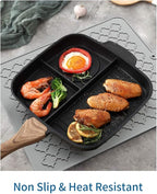 AMOAMI-Dish Drying Mats for Kitchen Counter-Silicone Dish Drying Mat-Kitchen Dish Drying Pad Heat Resistant Mat-Kitchen Gadgets Kitchen Accessories Kitchen Small Appliances(12" x 16", GREY)