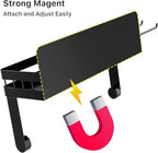 ZUNTO Magnetic Paper Towel Holder with Extra Straws Holder, Strong Magnet Paper Towel Roll Rack for Fridge with Spice Shelf and 2 Hooks, No Drilling Kitchen Organizer for Refrigerator, RV, Bathroom
