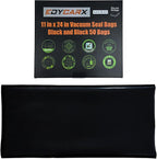 11" x 24" All Black Vacuum Seal Bags (Black and Black), Precut Vacuum Sealer Bags for Food Storage, Heavy Duty Commercial Grade 5 Mil Vacuum Bags, 50 Count