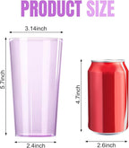 Liacere Plastic Drinking Glasses (Set of 12) 18 oz Highball Purple Reusable Plastic Glasses Colors，Kitchen Water Glasses Cup, Bar Tumbler Glassware Set for Juice, Cocktail, Whiskey, Valentine’s Day