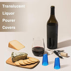 Chengu 100 Pieces Liquor Bottle Covers Pour Spout Covers Bar Toppers for Bottles Universal Pour Dispenser Dust Translucent Silicone Rubber Spout Caps for Bar Home Kitchen Tools Supplies (Blue)