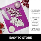 Nicole Home Collection Flexible Cutting Mats Set of 3 - BPA-Free Plastic Color-Coded Kitchen Chopping Boards, 12"x15", Durable Non-Slip Mats for Meat, Veggies, Fruits