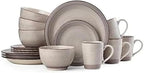 Pfaltzgraff Sadie 16-Piece Cream Dinnerware Set, Service for 4, Durable Stoneware Plates and Bowls with Classic Design, Microwave and Dishwasher Safe