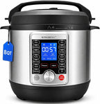 KINGBULL 14-in-1 Electric Pressure Cooker 8 Quart, Stainless Steel Multi Cooker with LCD Display and Knob Control, Slow Cooker, Rice Cooker, Steamer, Sauté, Yogurt Maker, Warmer, DIY Mode
