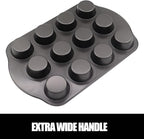 12+24 Muffin Pan Set (2 Pack) - Nonstick Cupcake Tins Dark Gray | Heavy Duty Carbon Steel, Rustproof, Oven Safe Baking Gift
