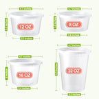 NEEBAKE 60 Set Deli Containers with Lids - 8oz 12oz 16oz 32oz Combo Plastic Food Storage Containers with Lids, Assorted Size To-Go Containers, Meal Prep Variety pack