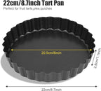 Tart Pan Removable Bottom 8 Inch Tart Pans Round Nonstick Quiche Pan Carbon Steel Quiche Baking Dish with Fluted Edges Fruit Tart Molds for Baking Pie Mold Pizza Chiffon Cake Dessert