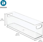 InterDesign iDesign Plastic Stackable Pantry Bin - Storage Bin with Handles for Cabinets or Fridge - Set of 2 - Clear