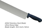 Cheese Knife 16.5 Inch - MATTSTONE HILL Large Cheese Knife With Double Handles, Cheese Cutter, Polypropylene Handle, Black