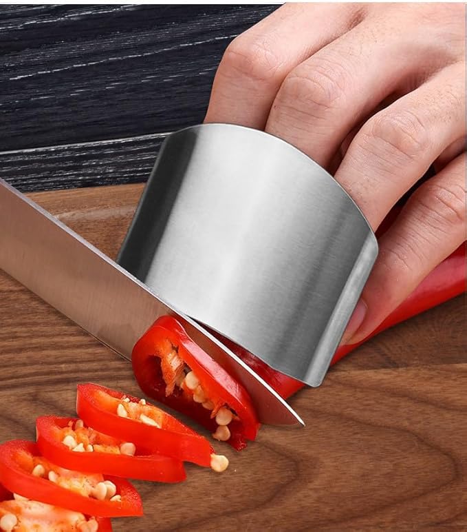 Stainless Steel Finger Guard, Multifunctional Finger Protector for Cutting Food Slicing Finger Guard, Protector Avoid Hurting When Slicing and Dicing Kitchen (5Pcs)