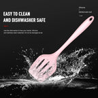 AOTHOD Silicone Cooking Utensils Set - 446°F Heat Resistant Kitchen Utensils, Spatula,Turner Tongs,Spoon,Whisk,Kitchen Utensil Gadgets Tools Set for Nonstick Cookware,Dishwasher Safe BPA Free(Pink)