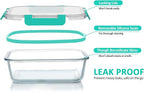 30 Pieces Glass Food Storage Containers with Upgraded Snap Locking Lids,Glass Meal Prep Containers Set - Airtight Lunch Containers, Microwave, Oven, Freezer and Dishwasher Friendly (Green)