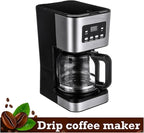 950W electric coffee machine 12 cups automatic drip coffee machine with coffee pot 220V automatic insulation function for home office use, WHITE