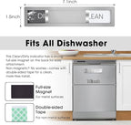 Clean Dirty Magnet for Dishwasher, Premium Stainless Steel, Dirty/Clean Speckled Design, Durable Magnet & Clear Indicators with Extra Tape (Silvery-Gray-01)
