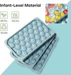 Ice Cube Trays with Lid and Bin, 0.8 IN Small Round Ice Cube Mold for Freezer - Easy Release Stackable Ice Ball Maker for Cocktail,Whiskey and Drinks,BPA-Free(0.8in/96 balls&box)