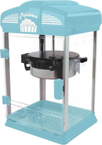 West Bend Stir Crazy Movie Theater Popcorn Popper, Gourmet Popcorn Maker Machine with Nonstick Popcorn Kettle, Measuring Tool and Popcorn Scoop for Popcorn Machine, 4 Qt., Blue