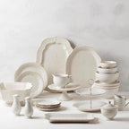Lenox Serveware, Lenox French Perle White Serving Platter, Oval Shape, 16-Inch, Stoneware, Dishwasher Safe, Turkey Platter for Thanksgiving, Winter Hosting, Christmas Serving (White, 1 Piece)