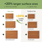 Keechee Bamboo Cutting Board with Non-slip Mat, Cutting Boards for Kitchen Meal Prep & Serving - Wood Serving Board Sets with Deep Juice Groove Ideal Kitchen Gifts