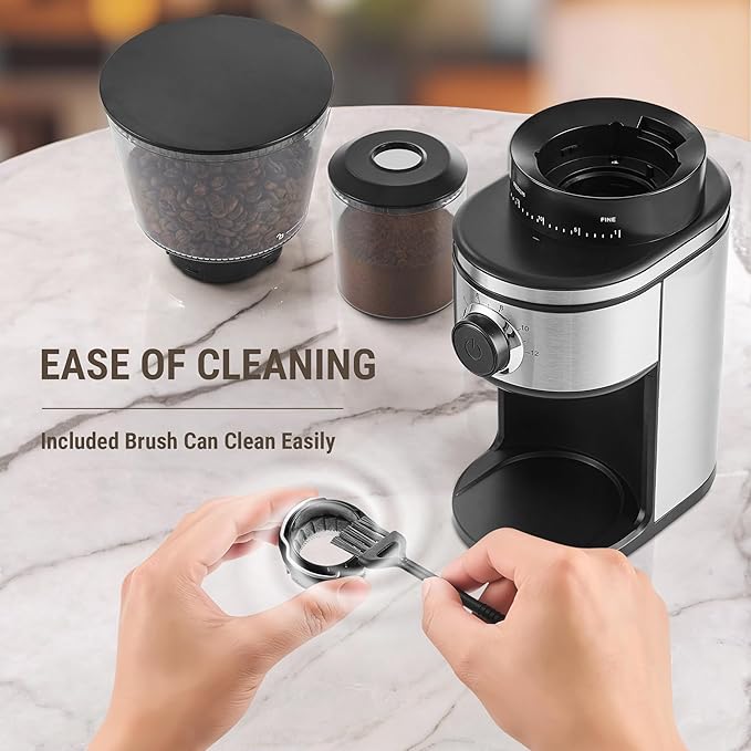 AYCHIRO Coffee Grinder, Electric Conical Burr Grinder with 30 Grind Settings for 2-12 Cups, Adjustable Burr Mill for Home Use