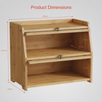 Goozii Large Bread Box for Kitchen Countertop, Double Layer Breadbox for Homemade Loaf Bread, Farmhouse Bread Storage Container Bin for Kitchen Counter Pantry Cupboard (Natural Bamboo)