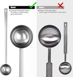 18/8 Stainless Steel Coffee Scoop, Doosu Food-Grade Metal Measuring Spoon with 8.5in Long Handle, Tablespoon Scooper for Coffee Beans, Ground Coffee, Espresso, Protein Powders, Tea, Sugar (2 Tbsp)