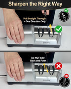 Electric Knife Sharpener for Kitchen – Professional 2-Stage 100% Diamond System with 20° Precision Angle, Fast Sharpening to Restore & Polish Chef Knives (2-Stage Silver)