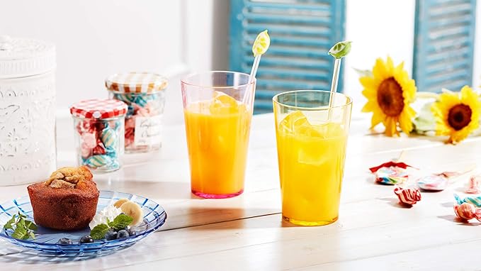 SCANDINOVIA - 19oz Unbreakable Premium Drinking Glasses Set of 6 - Super Grade Acrylic Plastic - Perfect for Gifts - Dishwasher Safe - Stackable - Drinkware Cups Reusable Water Tumbler