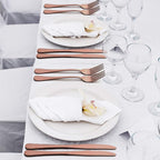 LIANYU Copper Silverware Flatware Set, 20 Piece Stainless Steel Cutlery Set for 4, Mirror Finish, Ideal for Home Hotel Wedding Festival Party, Dishwasher Safe