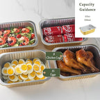 11" x 7.7" Heavy-Duty Aluminum Foil Pans with Snap-On Lids, 112oz, 5 Pack – Extra-Thick Disposable Foil Containers for Oven, Baking, Freezer & Food Storage
