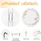 Bilillo 14 Pcs Plate Hangers for Wall - 8/10/12/14/16 Inch Invisible Plates Hanger, Stainless Steel Plate Holders with 14 Pieces Wall Hooks for 7.5 to 19.5 Inch Decorative Plates and Arts (Black)
