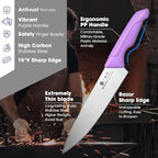 imarku® Kitchen Knife Set, Sharp Knives Set with Built-in Sharpener, Stainless Steel Block Knife Set and Non-Slip Ergonomic Handle, Dishwasher Safe, 14 PCS Professional Knife Set for Gift, Lavender