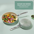 T-Fal Inspire Ceramic Frying Pans Nonstick 10.5 Inch Skillet with Lid, Oven Safe to 500°F, Cookware Stainless Steel Handle, Mint Green