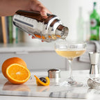 True Vista Stainless Steel Cocktail Shaker with Measurements for Cold Brew Cocktails, Whiskey Sour, Espresso Martini Shaker, Home Bar Essentials, Bar Cart Accessories, Bartender Gifts, 14oz, Set of 1
