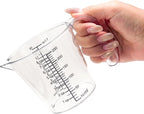 1 Cup Liquid Measuring Cup with Ounces, Food-Grade Plastic Measuring Cup with Permanent Laser-Etched Markings, Clear Single Measuring Cup