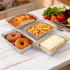 Aluminum Pans with Lids (100-Pack, 8.5"×6") 2.25 LB Capacity Foil Food Containers with Lids - 100 Pans and 100 Clear Lids - Disposable Tin Foil Pans - for Baking, Meal Prep and Freezer, Takeout