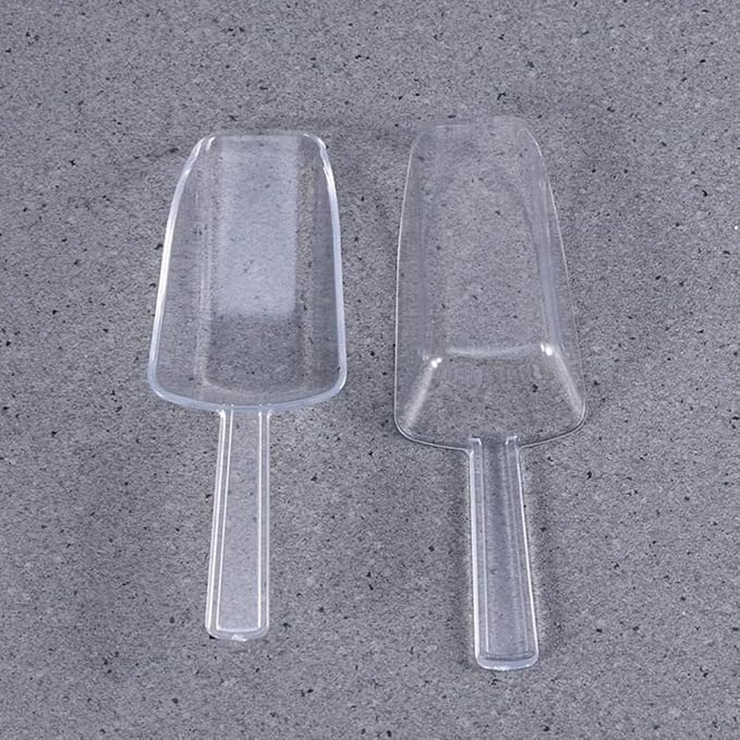 4.5 Inch Clear Plastic Multi-Purpose Scoops, Ice Scoop for Weddings, Candy, Dessert Buffet, Protein Powders, Specialty Tools and Gadgets