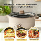 Versatile 2.5L Real Capacity Non-stick Electric Hot Pot Multicooker Glass Lid with Steamer Electric for Steaming, Boiling Stewing hotpot pots electric cooking ramen cooker Dorm