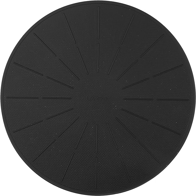 Lazy K Induction Cooktop Mat - Silicone Fiberglass Scratch Protector - for Magnetic Stove - Non Slip Pads to Prevent Pots from Sliding During Cooking_ Black (11inches)