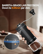 World's First 60g Large Capacity Manual Coffee Grinder, Portable Hand Coffee Bean Mill with 40 Adjustable Settings, Ceramic Conical Burr Grinder for Espresso, Pour Over, Camping, Travel, Gift, etc